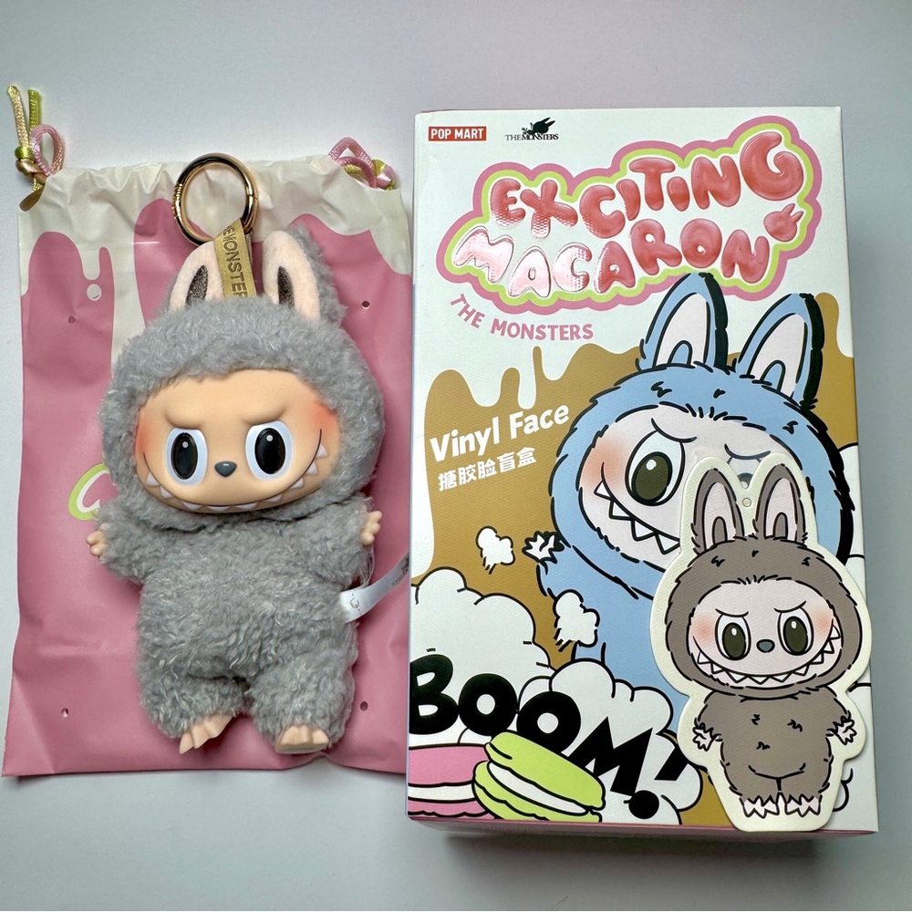 AUTHENTIC POP MART “Sesame Bean” Exciting Macaron Labubu Vinyl Plush Pendant